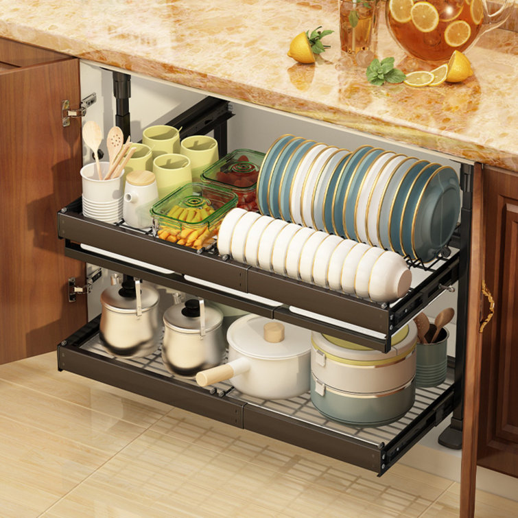 Rebrilliant Lippincott 2 Tier Retractable Pull Out Cabinet